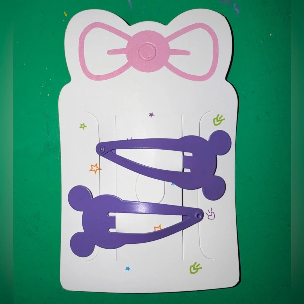 Disney Mickey Mouse Metal Hair Snap Clips - Matte Purple